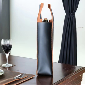 Elegante funda duradera de cuero genuino para botella de vino con asa, funda protectora a prueba de polvo, bolsa de regalo para fiesta, vino, - Product Image 1