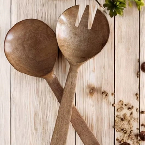 ชุดช้อนไม้ย่อยสลายได้ขนาดใหญ่ เป็นมิตรกับสิ่งแวดล้อม สำหรับใช้ในงานปาร์ตี้และครัว - Product Image 1