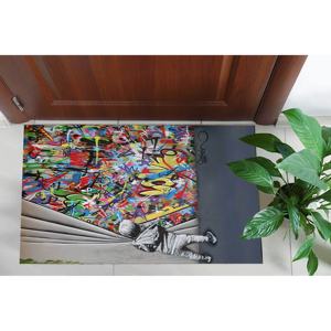 Tapis imprimé graffiti, grand tapis Banksy, cadeau original pour la maison, tapis en velours - Product Image 5