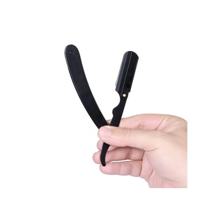 Manche en plastique de rasoir de barbier de haute qualité avec boîte rasoir coulissant lisse rasoir de rasage droit personnaliser revêtement de papier - Product Image 5