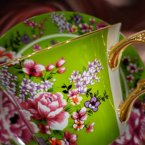 Ensemble tasse et soucoupe à café en porcelaine à motif pivoine Shin Tai Yuan, cadeau en céramique de luxe pour cadeaux d'affaires - Product Image 4