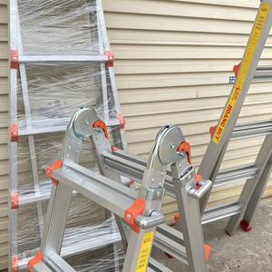 Modern Design 2m Aluminum Self-Locking Hinge Telescopic Folding Ladder Convenient Outdoor Product - Product Image 2