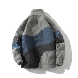 Couleur contrastée OEM Vêtements pour hommes de qualité supérieure sur mesure Vestes Sherpa Fleece Winter Breathable Stand Collar Vestes pour hommes - Product Image 5
