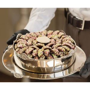 Bol décoratif de table de maison de conception arabe Affichage de dessert sucré Bol à chocolat en métal Occasions de mariage Bol à fruits secs de service - Product Image 2