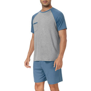 Conjunto deportivo de 2 piezas para hombre, pantalones cortos y camiseta de alta calidad, transpirables, de algodón tejido, para gimnasio, entrenamiento y atletismo. - Product Image 6