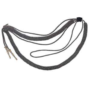 Chaîne de denture colombienne argentée, pointes argentées, fixation côté droit, corde torsadée tressée, robe de cérémonie, fil doré - Product Image 2