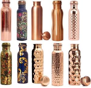 Modern 2L Premium Quality Copper <b>Water</b> <b>Bottle</b> <b>Black</b> Printed Design with Sport Cap for Drinkware - Product Image 6