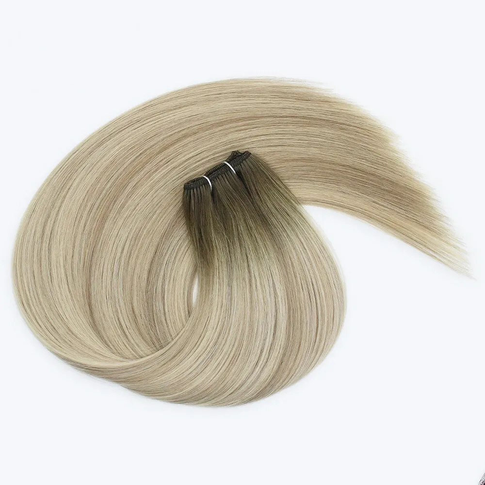 Trame de cheveux droite en gros, armure de cheveux Remy doublement étirée, tissage de cheveux Remy Blonde Extensions de cheveux fabriqués au Vietnam