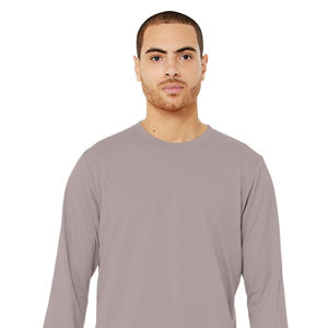 เสื้อยืดแขนยาวสีชมพูกราเวลเฮเธอร์ CVC: ผ้าผสมพรีเมียม 52% ผ้าฝ้ายหวี Airlume และ 48% โพลีเอสเตอร์, น้ำหนัก 4.2 ออนซ์, ทรงยูนิเซ็กส์ - Product Image 4