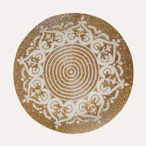 Alfombrilla de mesa con cuentas de vidrio Rectangular hecha a mano de alta calidad, alfombrilla de mesa decorativa con cuentas de vidrio - Product Image 2