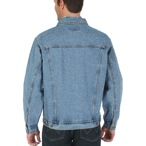 2024 New Wholesale Plain Washed Cotton Casual Custom Men's <b>Denim</b> <b>Jacket</b> Custom Logo Design OEM Service High Street Style - Product Image 2