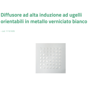 Difusor de Aire Acondicionado de Alta Inducción Tecnosystemi con Boquillas Ajustables, Rejillas y Persianas Metálicas Pintadas de Blanco - Product Image 2