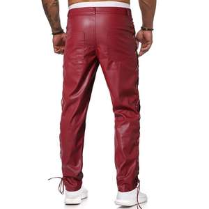 Pantalones de cuero PU brillantes Unisex de alta calidad totalmente personalizables con logotipo propio recién llegado pantalones de chándal de lona informales gran oferta - Product Image 3