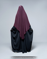 Khimar Modeste de Haute Qualité pour Usage Quotidien, Chador, Voile Hijab Une Couche, Bourgogne, Polyester, Fait Main, Séchage Rapide, Respirant, Musulman