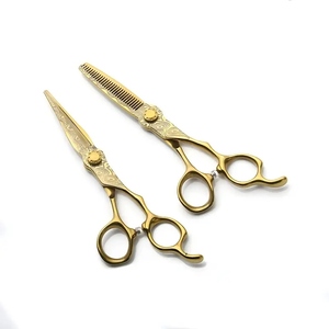 Kit de ciseaux à cheveux à poignée décalée Ciseaux de coupe et d'amincissement des cheveux, ensemble d'outils de barbier avec peigne et étui pour les coiffeurs de salon - Product Image 3