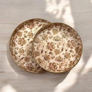 Antique Style <b>Enamel</b> Printed Fancy Design Wood Serving Tray Customised MDF with Decorative Feature - Product Image 5
