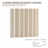 Tissu de rideau occultant moderne de luxe léger en polyester jacquard chenille à motif géométrique 70-90 pour chambre et salon