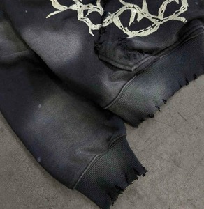 Fabricante Personalizado, Sudadera con Cremallera, 100% Algodón, Invierno, 400gsm, Térmica, Estilo Vintage, con Parches y Costuras Decorativas - Product Image 6