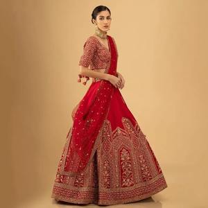 <b>Beautiful</b> Design Heavy Beaded Bridal Lehenga Choli for Indian Pakistani Weddings Women's Party Wear for Bulk Orders Export - Product Image 4