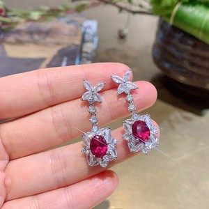 Luxury 18K Gold Drop <b>Earrings</b> VVS Moissanite Marquise Cut Blue Diamond <b>Pearl</b> 925 <b>Sterling</b> <b>Silver</b> for Women Wedding Party Gifts - Product Image 4