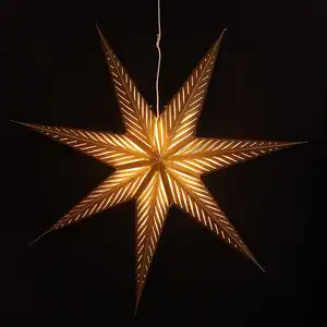 Düğün festivali sergi düzeni kişiselleştirilmiş dekoratif kağıt ışıkları kağıt abajur noel 7-Point yıldız dekorasyon