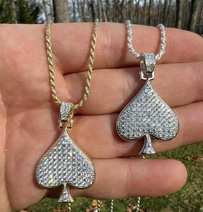 Colgante de Plata de Ley 925 Ace of Spades Hip Hop Lucky Ideal para joyería Otro collar de diamantes - Product Image 3
