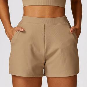 Shorts de sport et de yoga taille haute pour femme, avec poches, séchage rapide, pour la course et le tennis, collection 2026 - Product Image 1