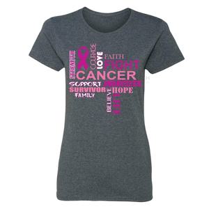 Nouveaux T-shirts de qualité pour la sensibilisation au cancer du sein – Cœurs courageux soutenant la lutte contre le cancer du sein – Polyester/Coton - Product Image 6