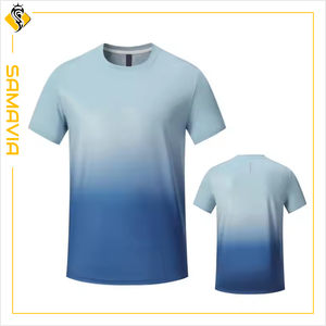 Camiseta informal inteligente de manga corta con cuello redondo transpirable de secado rápido de microfibra SAMAVIA para hombre, calidad superior OEM/ODM disponible - Product Image 1