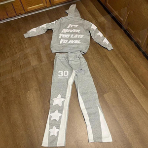 Fabricantes de ropa, ropa de calle personalizada, Sudadera con capucha, pantalones de chándal acampanados y conjunto de chándal para mujer - Product Image 4