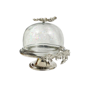 Base Ovalada para Pastel de Aluminio con Cúpula de Cristal, Elegante Pedestal Dorado y Plateado para Exhibición de Postres en Bodas, Eventos y Catering - Product Image 3