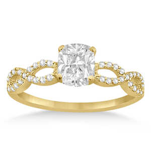 1.13ct Infinity Cushion-Cut Diamond Bridal Ring <b>Set</b> in 14k Yellow Gold <b>Fine</b> <b>Jewelry</b> <b>Sets</b> - Product Image 4