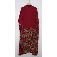 Robe de maternité en soie patchwork vintage indienne, élégante, style hippie bohème, col en V, fermeture à cordon, respirante, tunique kimono pour femme