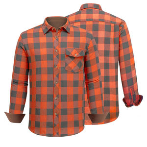 Chemise en flanelle unie pour homme, style streetwear, fermeture à boutons, coupe classique, manches longues, élégante, confortable, pour l'extérieur, printemps, anti-froissement - Product Image 3