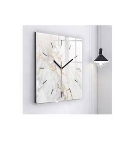 นาฬิกาแขวนผนังหินหินอ่อนสุดหรูและตัวชี้สีทองตกแต่งบ้านดีไซน์ทันสมัยสำหรับห้องนั่งเล่นทุกการใช้งาน - Product Image 3
