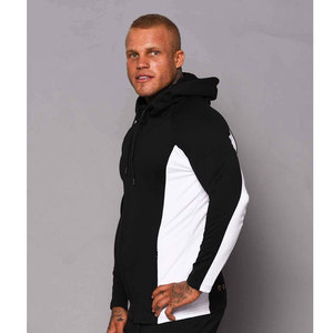 Sudadera con capucha de algodón 100% para hombre, bicolor, con cremallera completa, bolsillos, logotipo personalizado, OEM, estilo urbano, invierno, venta al por mayor - Product Image 4