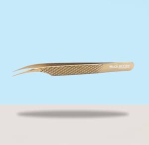 Vente en gros de pinces à cils de séparation d'isolement pointue et pointue, couleur or plasma, pince à cils en acier inoxydable - Product Image 1