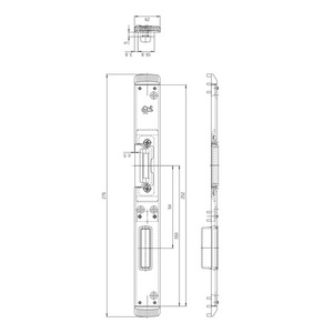 Pestillo de seguridad para puertas y ventanas, placa frontal en forma de U, 29x6,5 mm, derecha, color plateado, FUHR - Product Image 3
