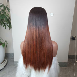 Vente en gros 100% vietnamien Remy cheveux avant de lacet perruque pour os brun droite sans colle Double dessiné longue longueur de haute qualité - Product Image 2