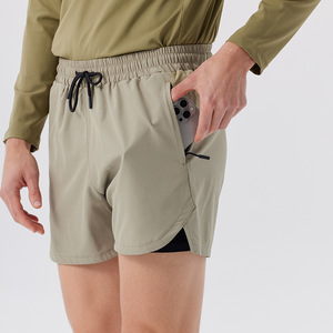 Doublure anti-éblouissement à séchage rapide pour hommes, double couche tissée, respirante, 2 en 1, short blanc pour entraînement de fitness, livraison DDP - Product Image 2