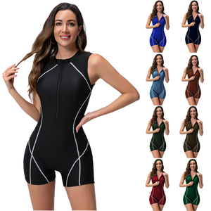 Traje de baño deportivo de secado rápido de una pieza de alta elasticidad para mujer con logotipo frontal Spandex/Material de poliéster Diseño personalizable - Product Image 4