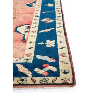 Alfombras de Lana Anudadas a Mano Nuray, Diseño Rectangular con Medallón Rojo Naranja y Patrones Abstractos para Uso Doméstico, para Sala de Estar o Dormitorio, 9x12, Pae-943 - Product Image 4