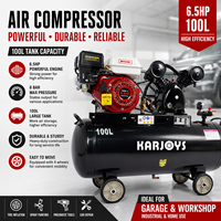 100L Portable Air Compressor 6.5HP 8 Bar 115 PSI Low Noise Heavy Duty Air Pump for Tire Inflation Car Repair Workshop