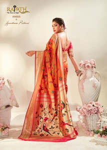 ผ้าส่าหรีสำหรับผู้ใหญ่ผ้าแจ็คการ์ดแบบหรูหราสวยงามส่าหรีดีไซน์ใหม่ล่าสุด - Product Image 2