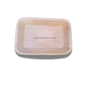 Assiettes rectangulaires en feuilles de palmier Areca haut de gamme 6x3, réutilisables, écologiques, compostables, vaisselle pour mariages et fêtes - Product Image 1