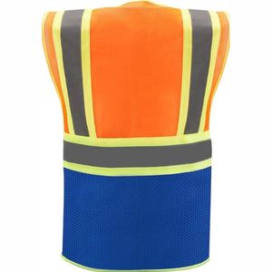 Gilet de sécurité réfléchissant haute visibilité pour hommes avec travail de poche en 5 dimensions pour la construction de signaux - Product Image 6