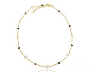 925 <b>Sterling</b> <b>Silver</b> Iolite Quartz and Pearl <b>Necklace</b> With Gold Plated Best Gift for Valentines Day and New Year - Product Image 3