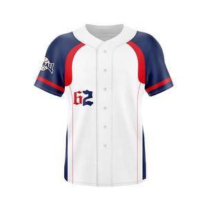 Fabricant de maillots de baseball de haute qualité avec impression par sublimation motifs de rayures de broderie maillot de baseball vierge - Product Image 1