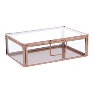 Boîte à bijoux en métal et en verre de qualité supérieure, solution de rangement élégante pour les bijoux précieux et les souvenirs - Product Image 1