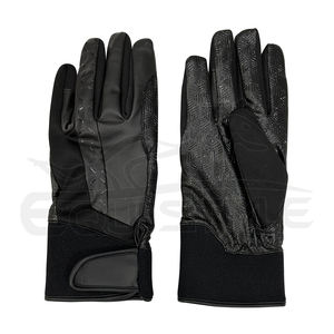 Gants équestres en cuir PU noir antidérapants personnalisables de haute qualité Soft Shell Back Front Dogitak Print pour l'hiver en plein air - Product Image 1